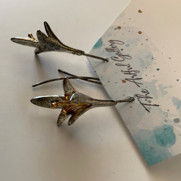 Handmade 925 Sterling Silver Earrings Flowers by 'The Artful Gallery' - Picture 8 of 12